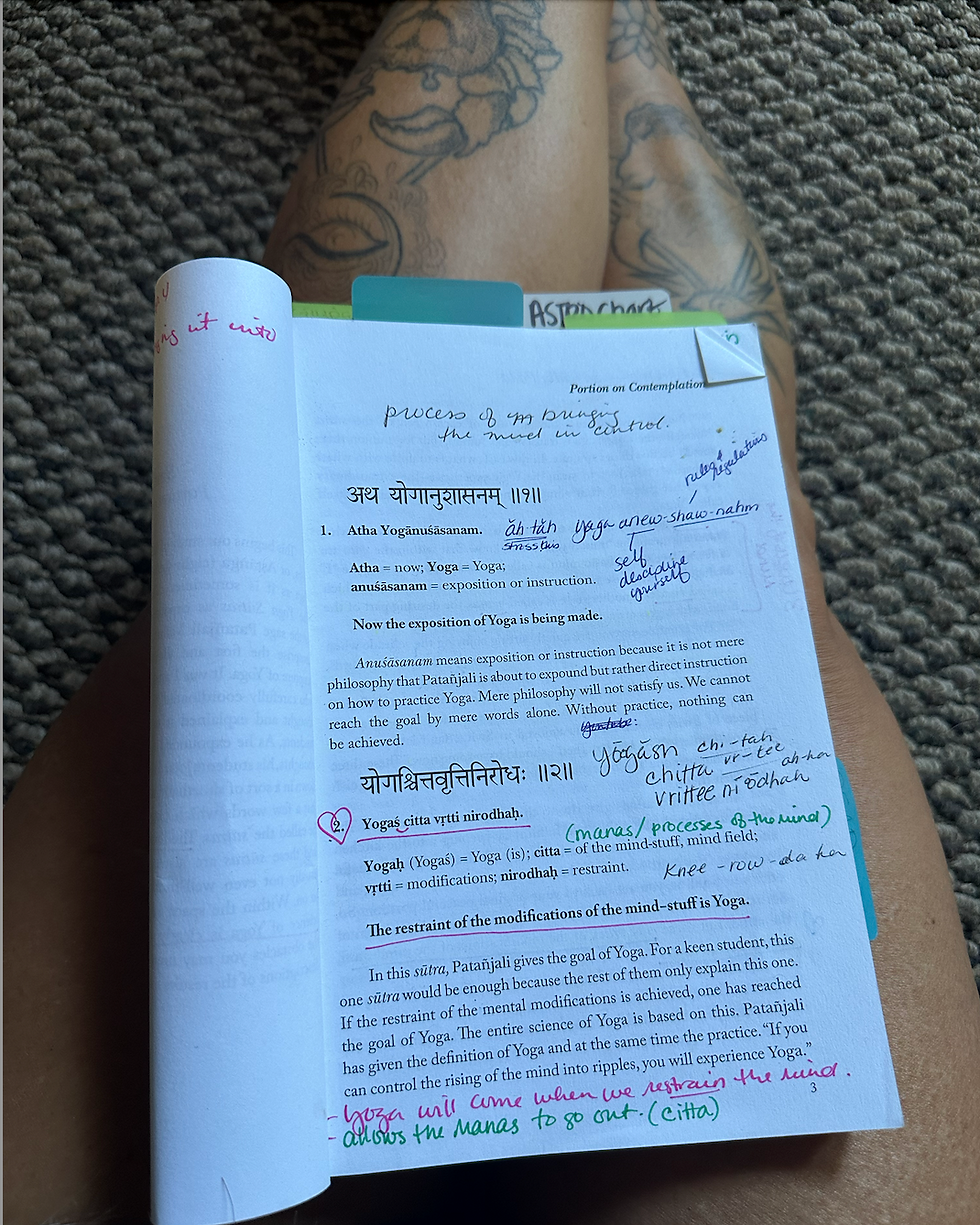 The Yogas Sutras of Pantanjali, translation by Sri Swami Satchidananda (textbook from time in India)