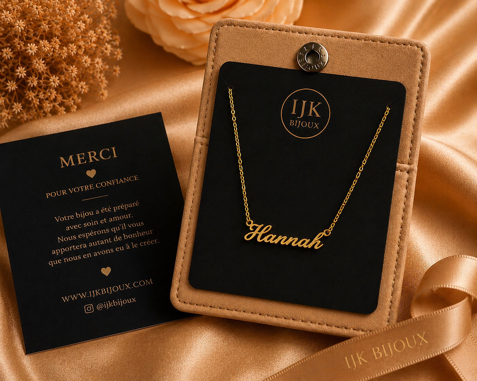 Miniature : Collier prénom personnalisé – Chaîne scintillante, bijou unique | IJK Bijoux 