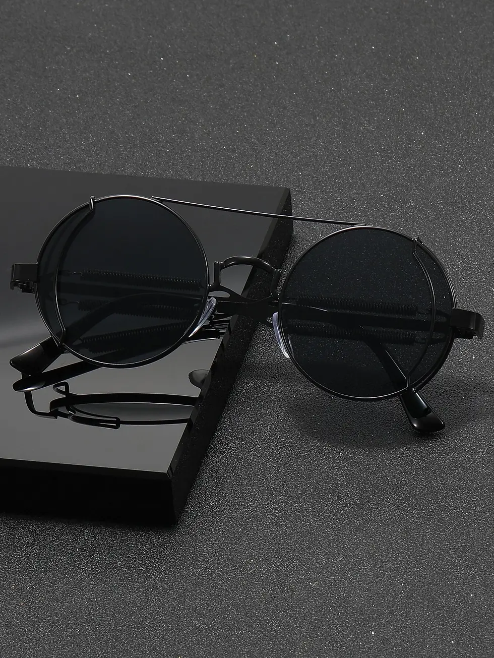 Thumbnail: Watch Maker Black Metal Frame Glasses - Pure Black