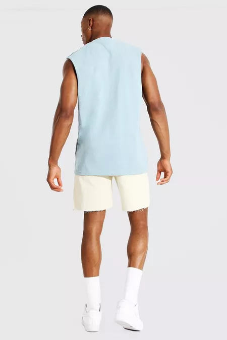 Thumbnail: Wash Frayed Hem Demin Short Pants