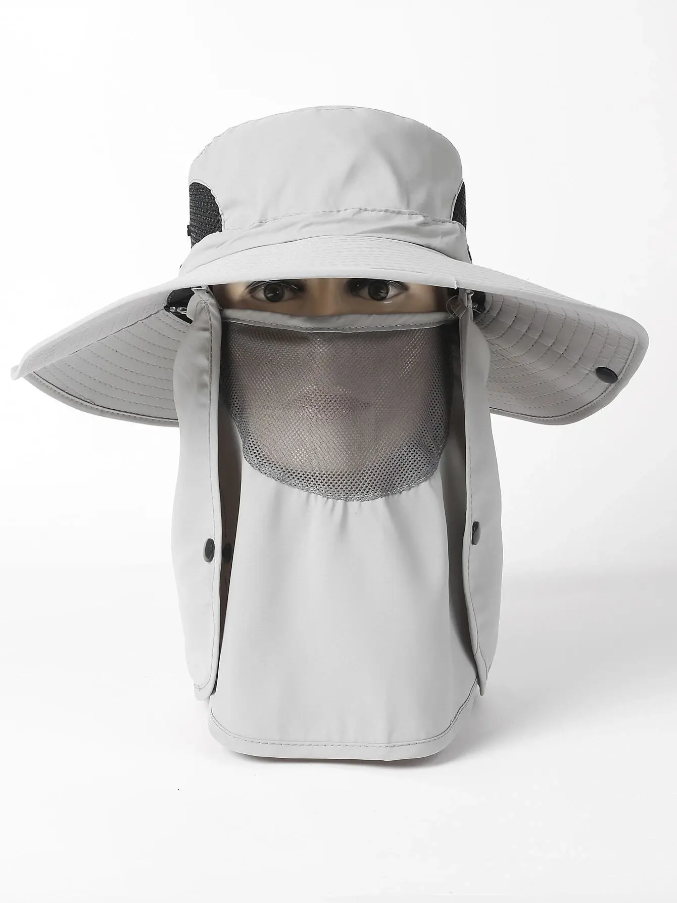 Adjustable Casual Bucket Hat With Face Gaiter