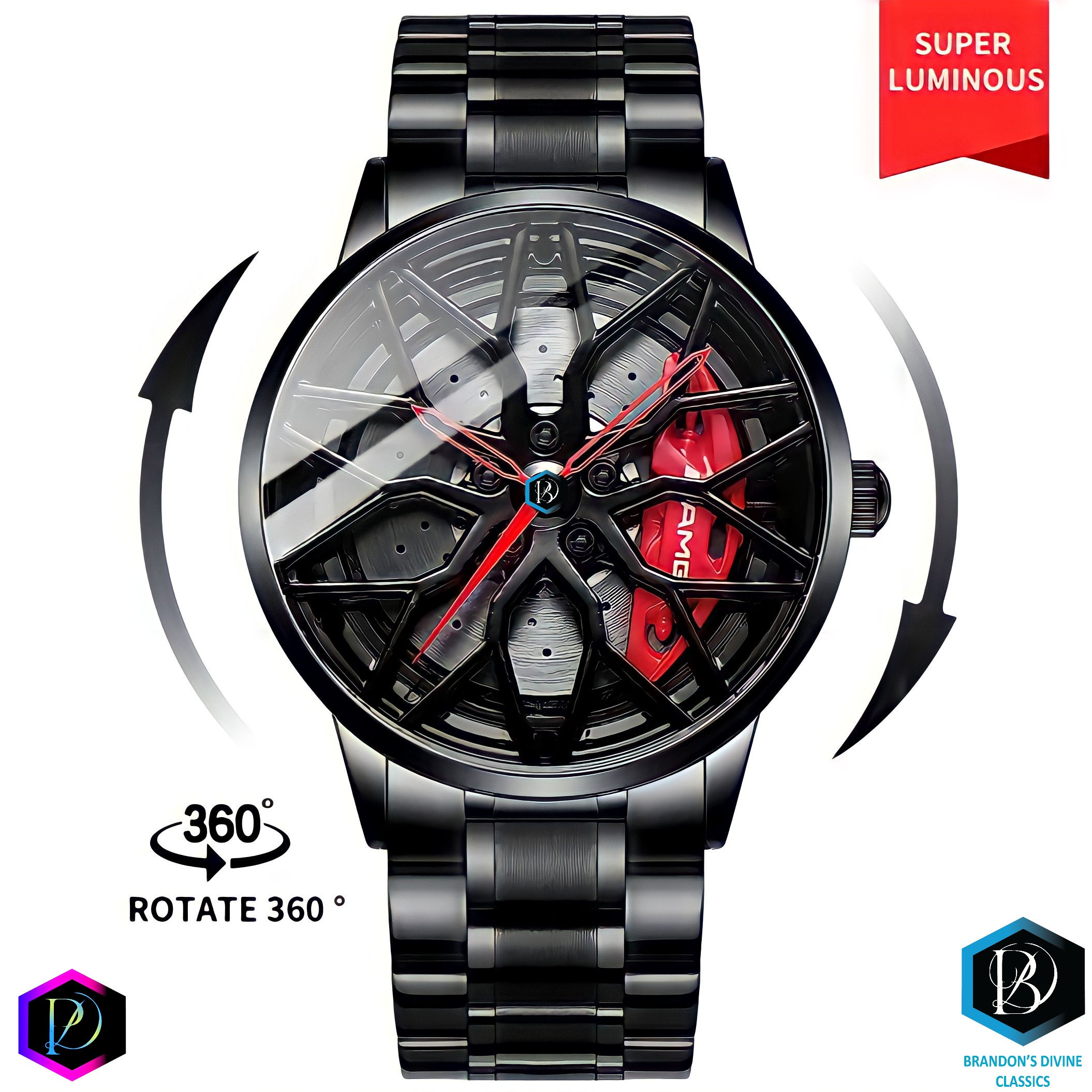 Mercedes-Benz-AMG, Red Metal Band Watch