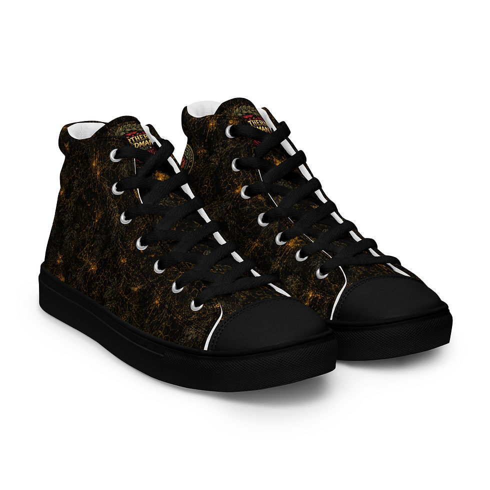 Thumbnail: Forest Honey Drip Camo Men’s High Top Canvas Shoes