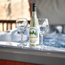 Hot Tub and Wine at Just What I Needed Cabin