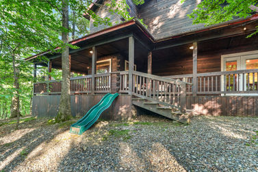 Side of Cabin with Slide for kids at Just What I Needed Cabin