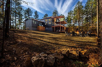 Back of Gypsy Soul Cabin from bottom of hill.