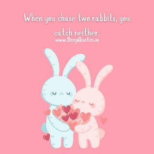 When you chase two rabbits, you catch neither.