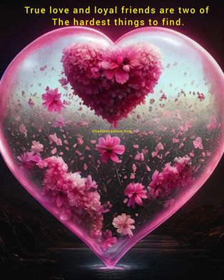 True love and loyal friends are two of the hardest things to find.