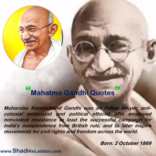 TOP BEST Mahatma Gandhi Jayanti Quotes Message Slogan Images | Mahatma Gandhi Jayanti in India