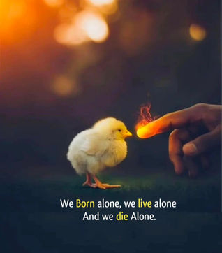 We Born Alone, We Live Alone & We Die Alone.