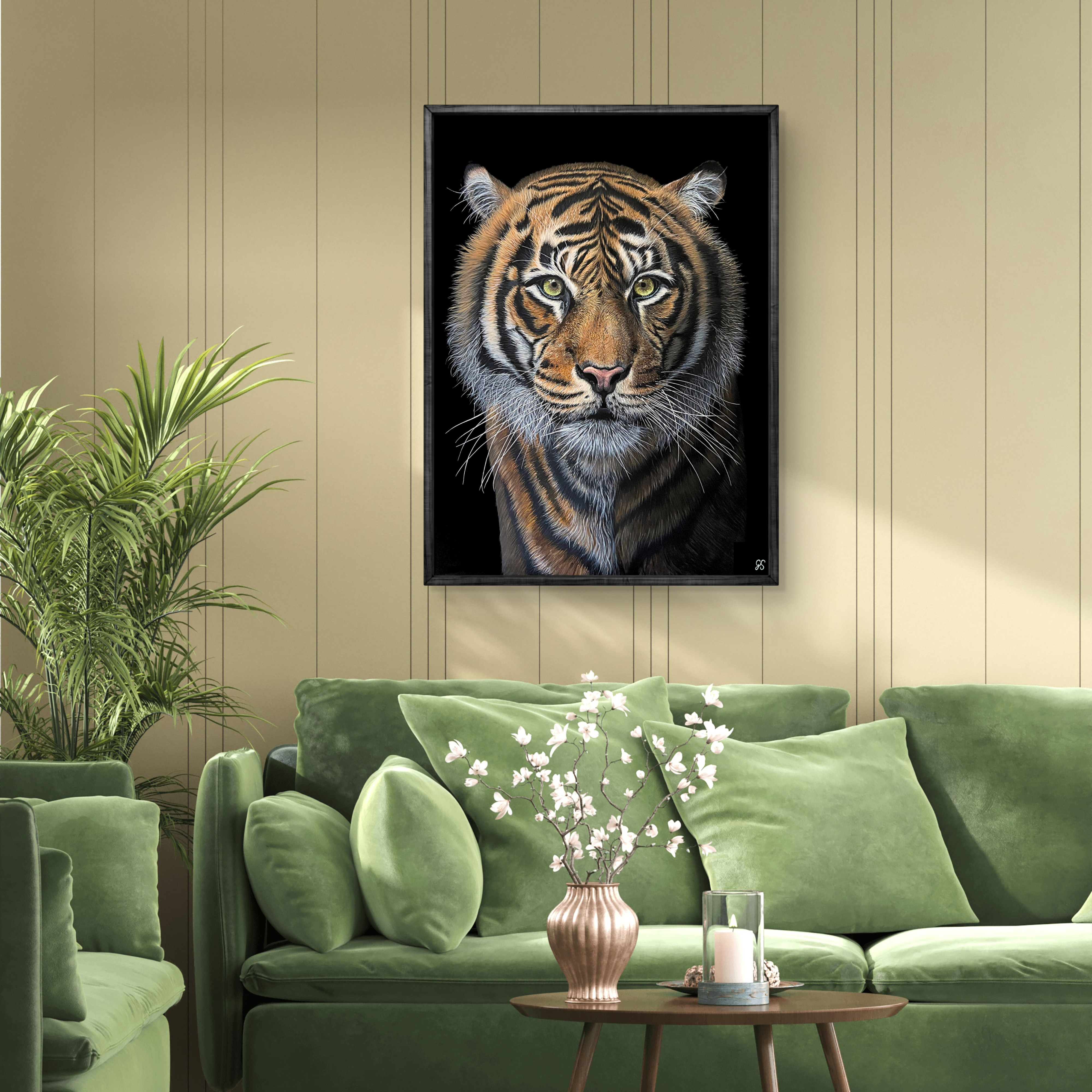 Hand-painted Tiger Print