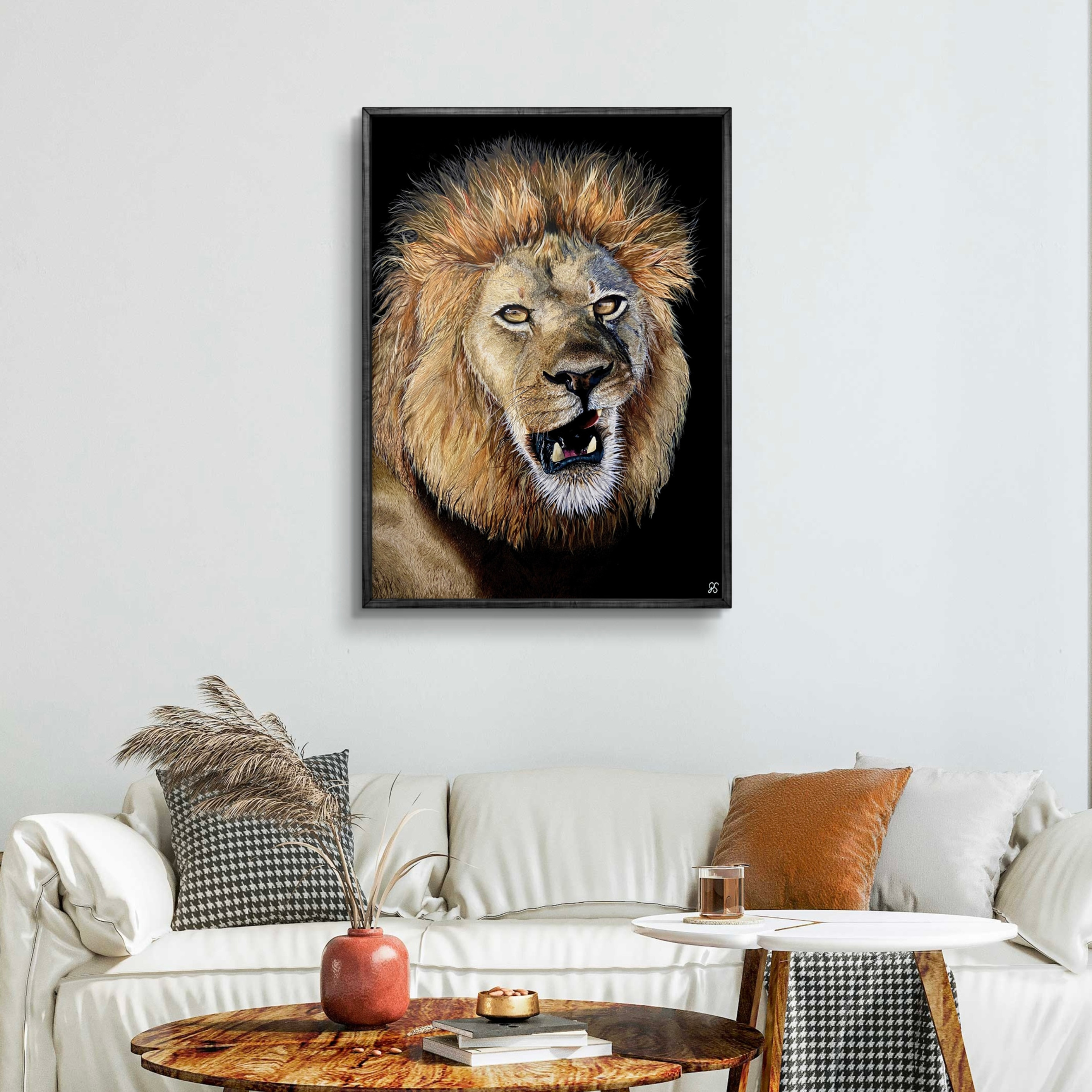 Hand-painted Lion Print