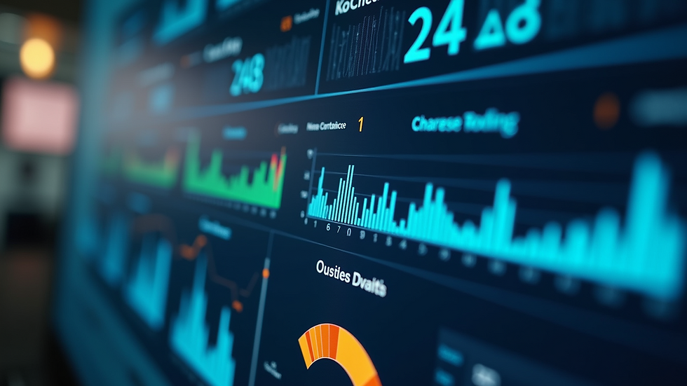 Eye-level view of a cybersecurity audit dashboard displaying real-time compliance metrics