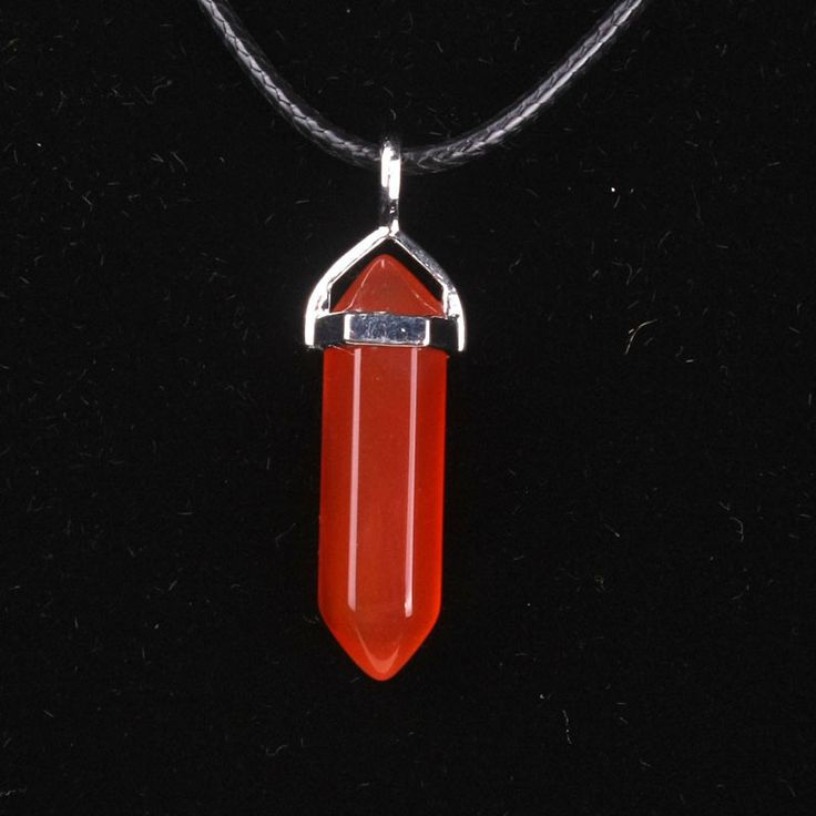 Thumbnail: A polished Carnelian Double Point Pendant with vibrant orange hues, set in metal, symbolizing courage, creativity, and energy