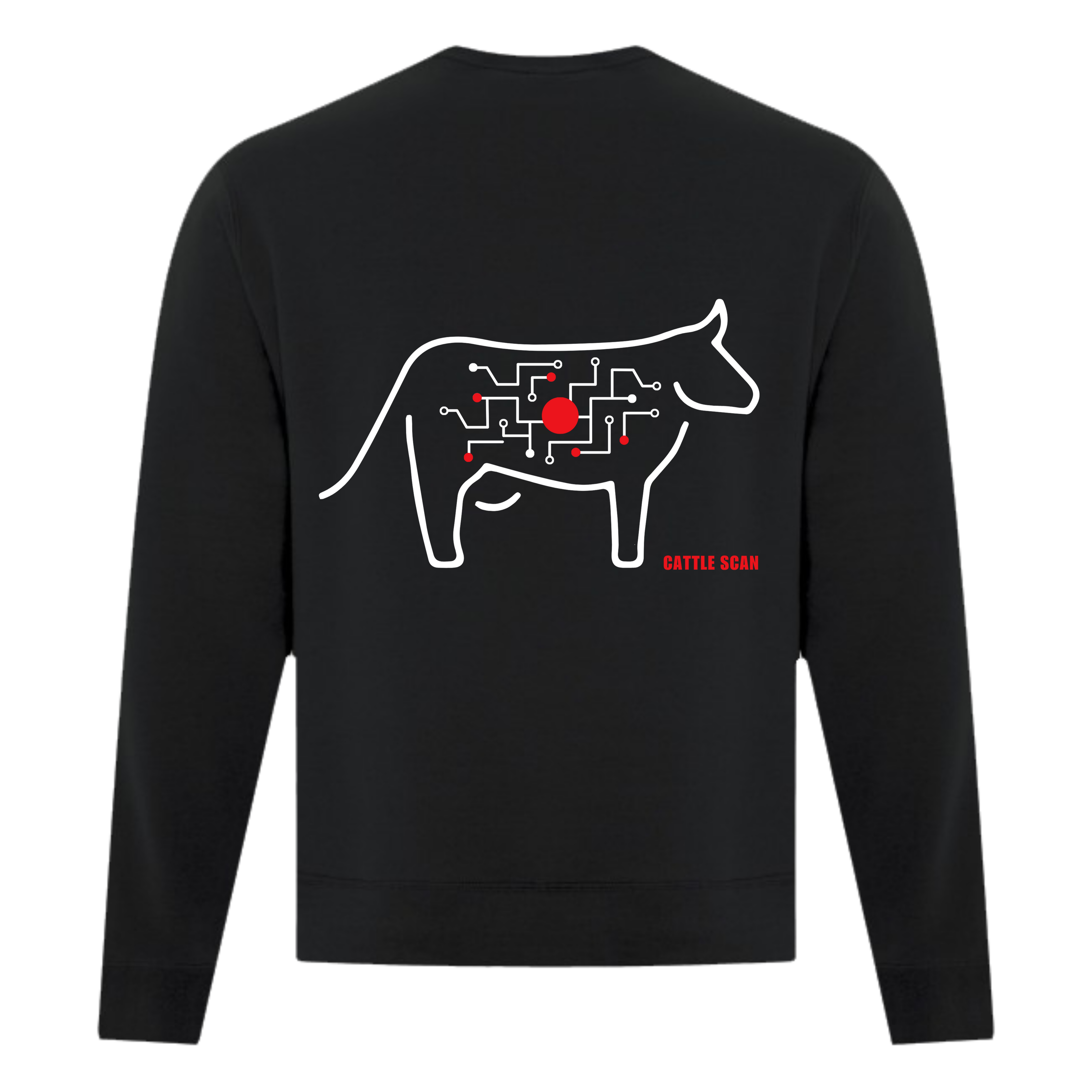 Cattle Scan Cozy Crewneck Tech Logo