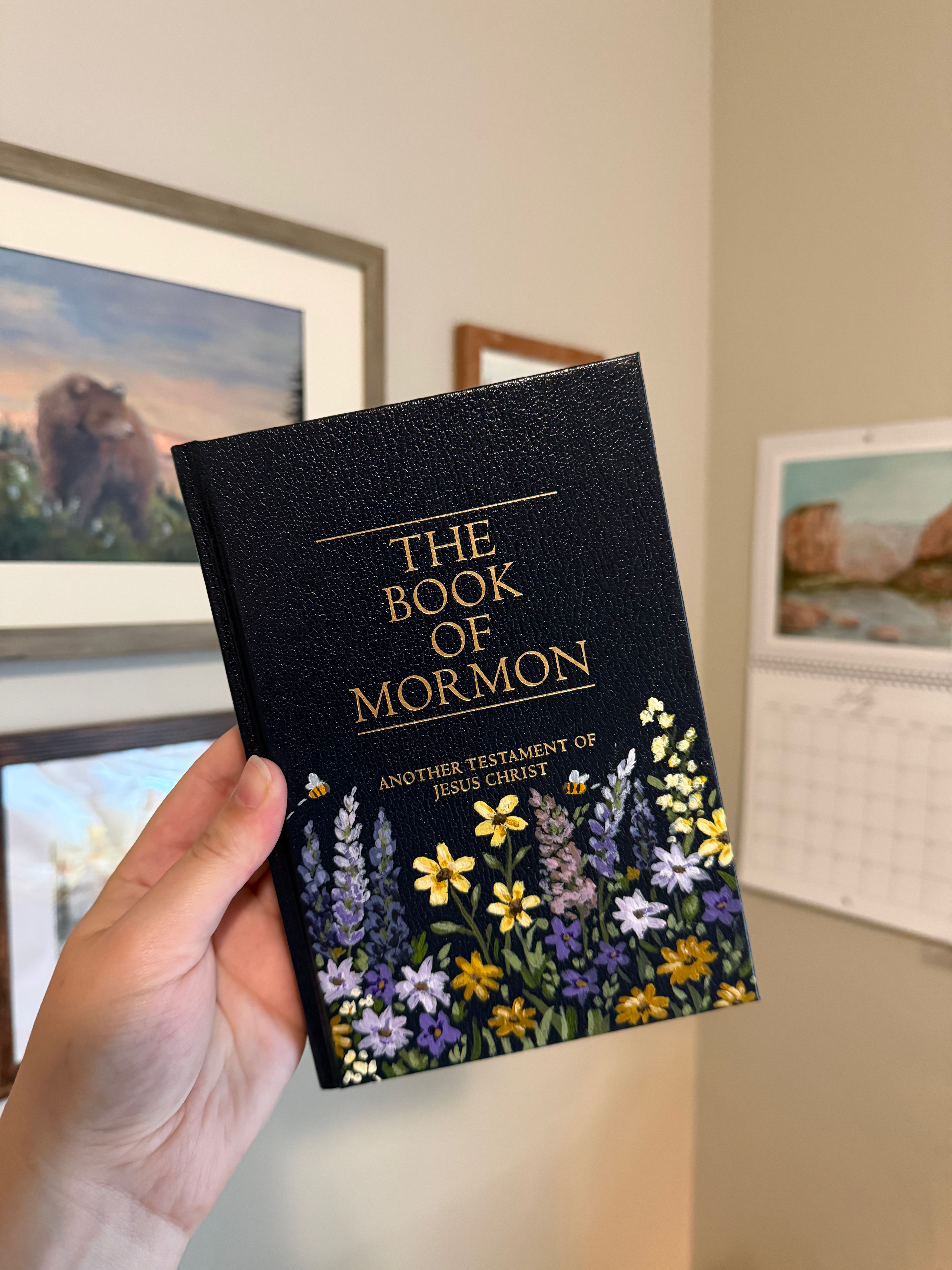 Golden Lavender Fields Painted Book of Mormon