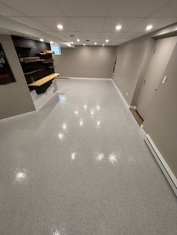 Plancher de sous-sol en époxy à Mascouche