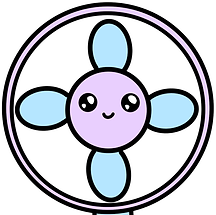NEPF's mascot, Fannie, a charismatic fan with blue blades and a cute face.