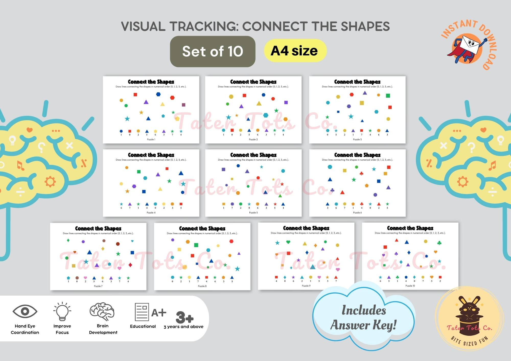 Visual Tracking Shape Connect | Instant PDF Download with Answer Key