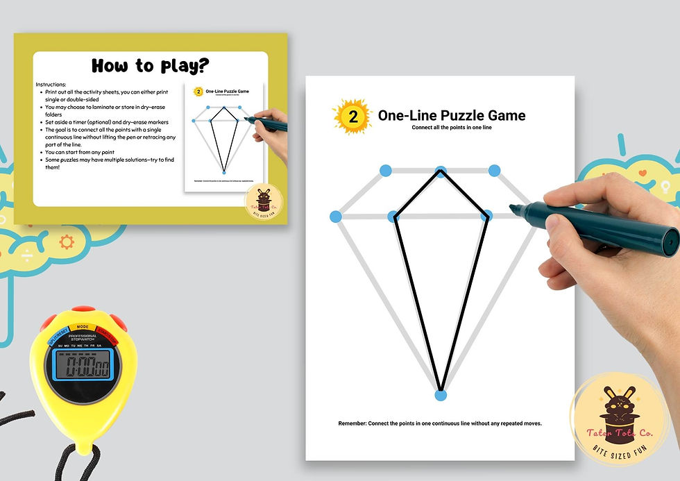 One-Line Stroke Continuous Line Puzzle Game (Advanced Bundle) - Set of 30