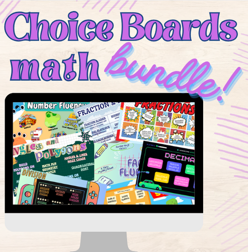 Bundle! Math Choice Boards | MrsPhillipsN5th