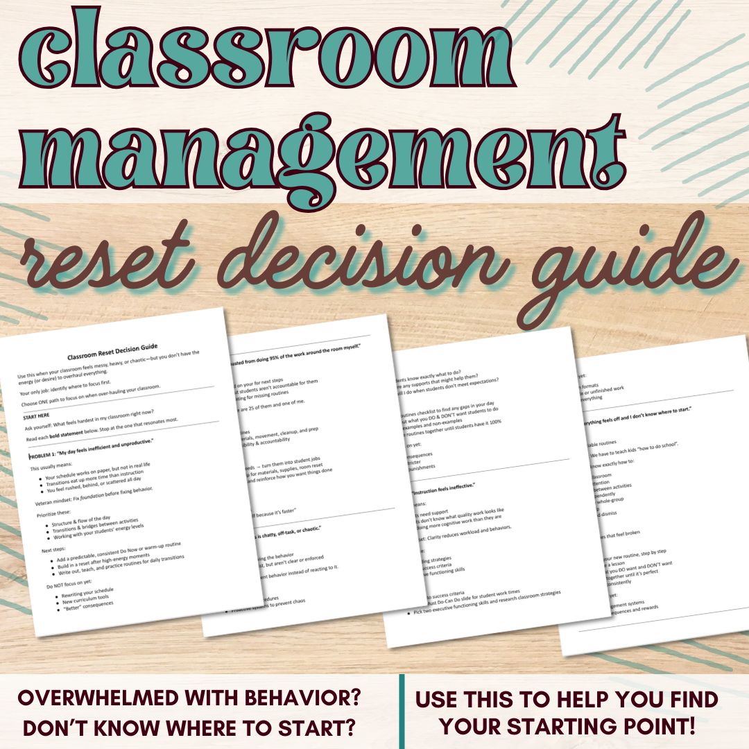 Classroom Reset Decision Guide