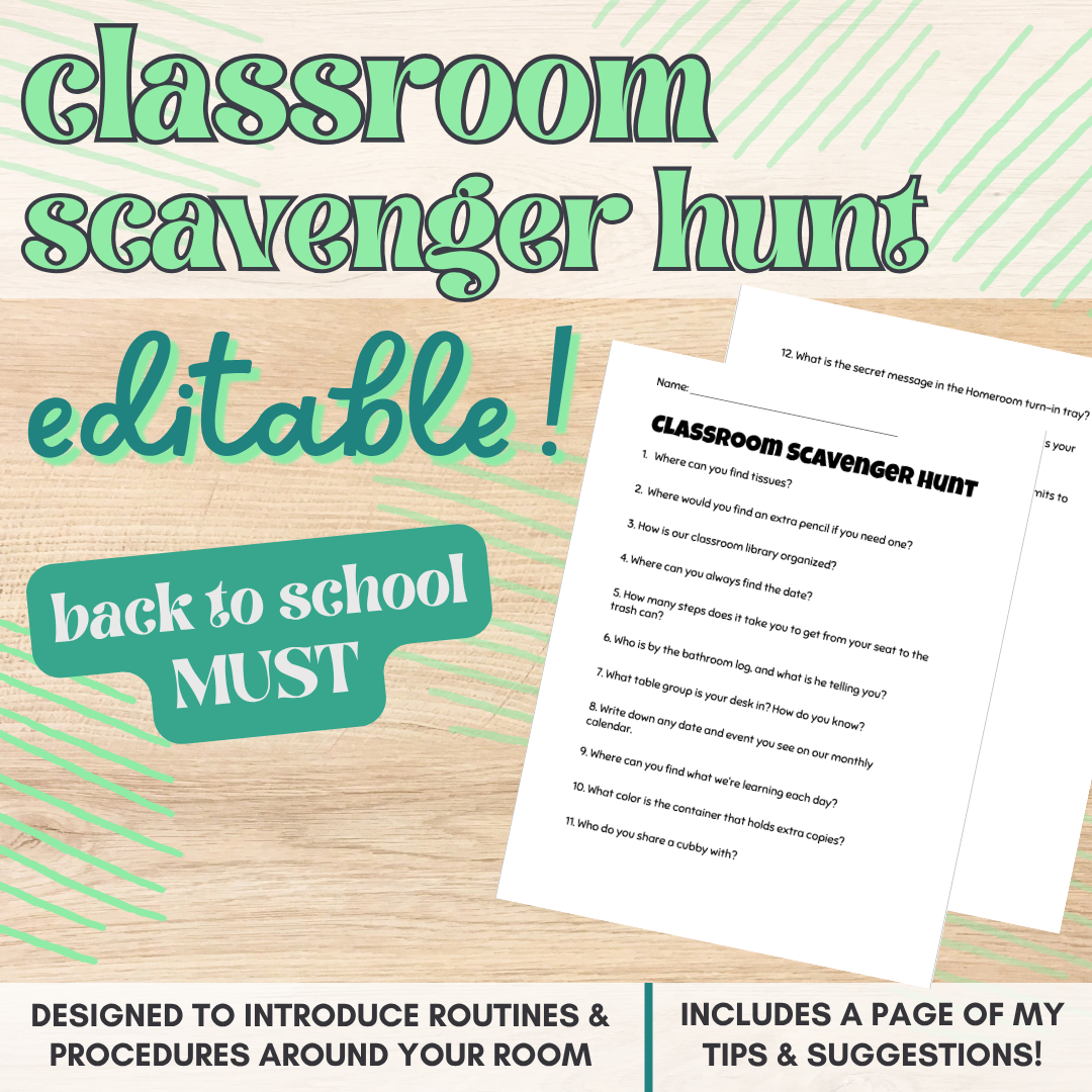 Classroom Scavenger Hunt