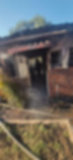 The property which was on fire. the fire crew managed to battle the fire and extinguish it in quick succession