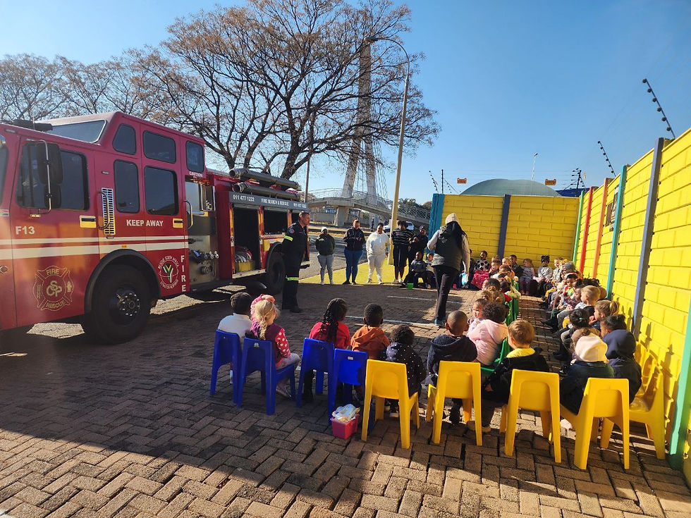 Crew teaching the kiddies on Fire Safety!