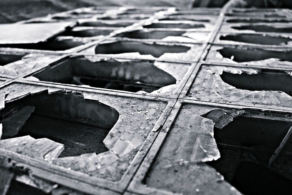 Glass wall broken