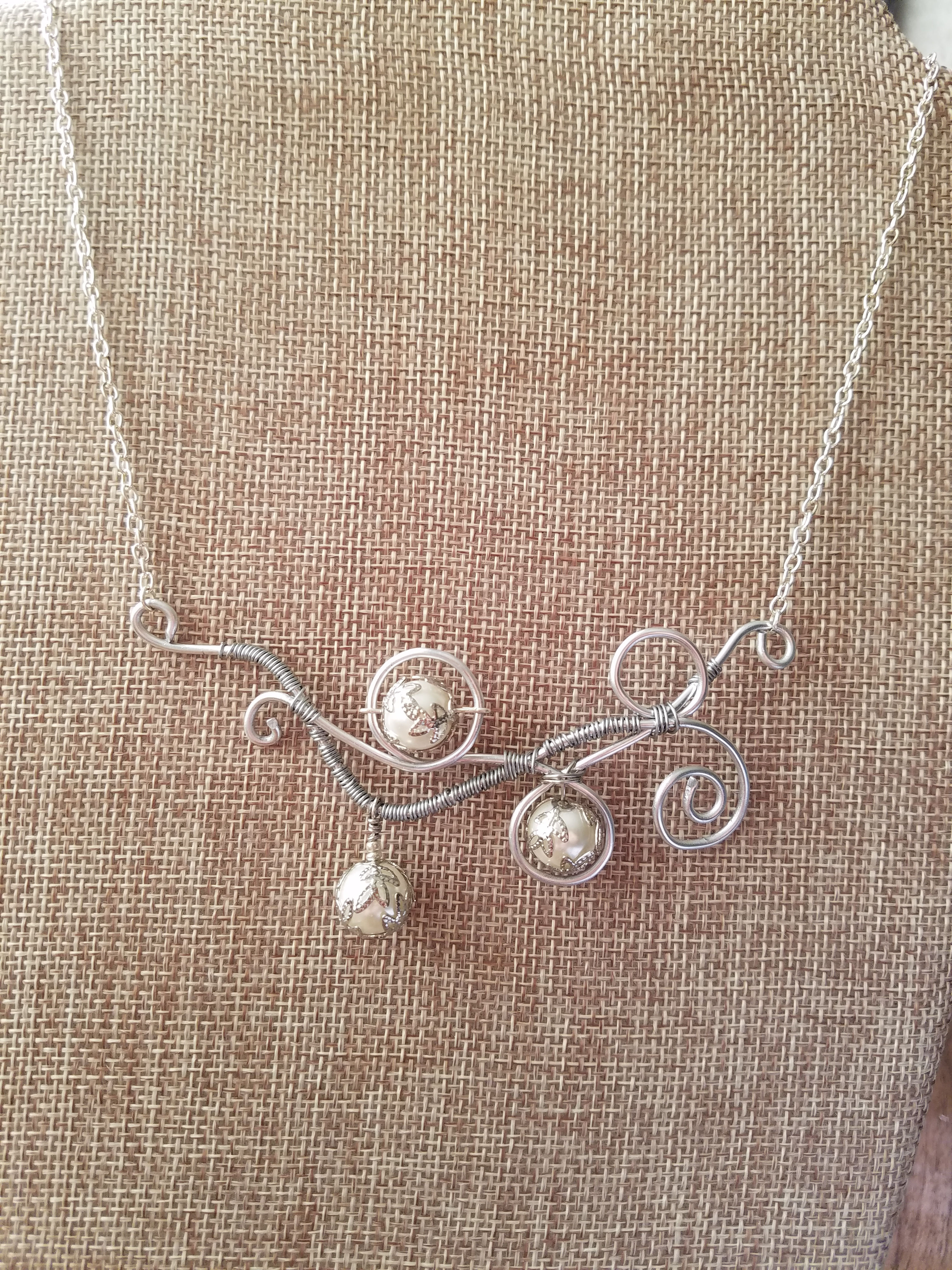 Wire Wrapped Beads Necklace