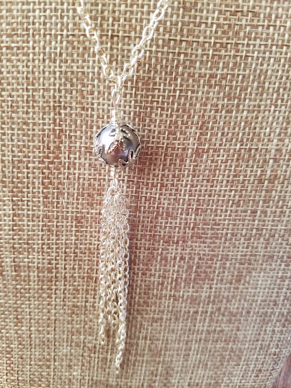 Thumbnail: Beaded Tassle Necklace