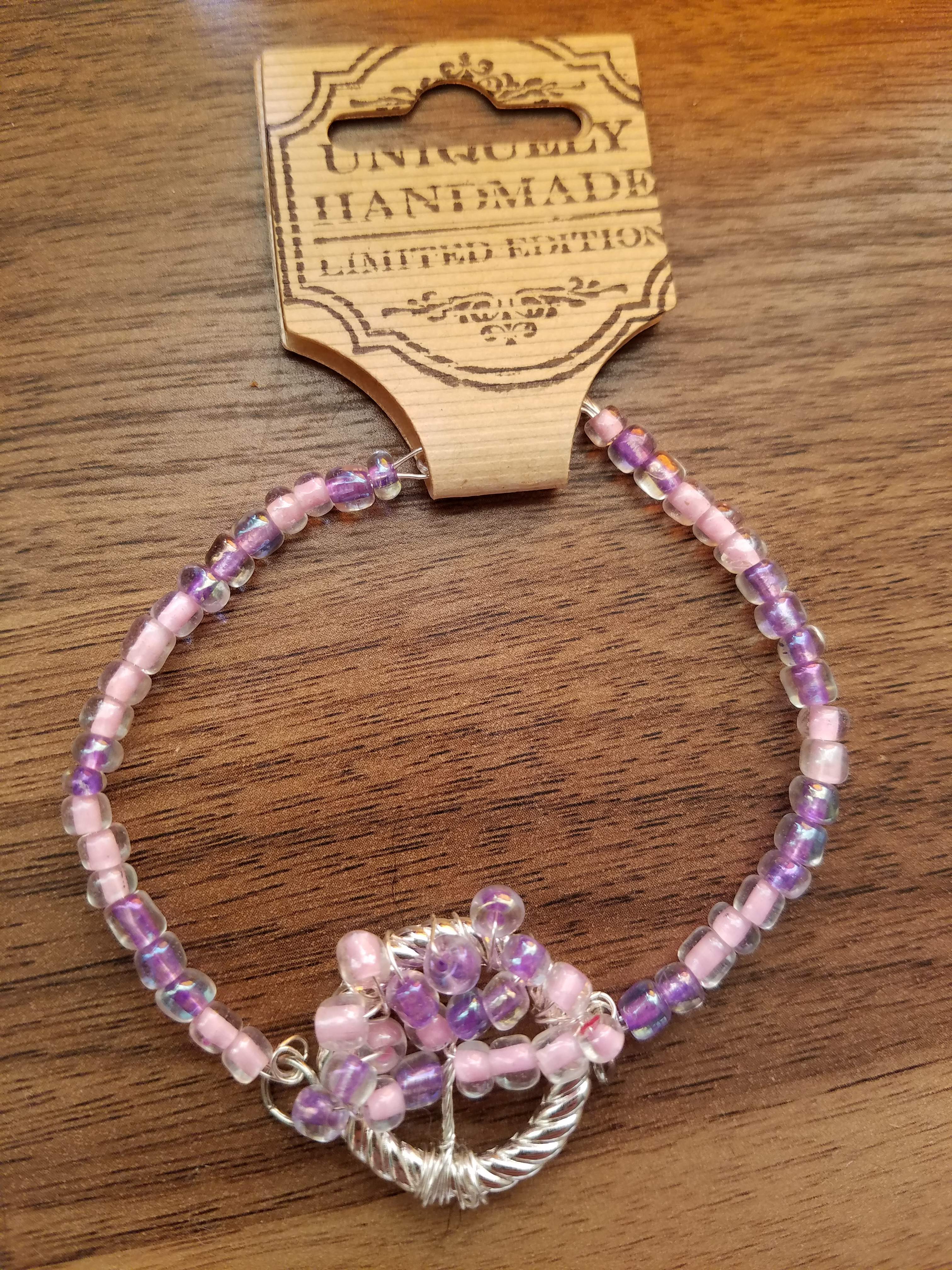 Wire and Beaded Tree Bracelet