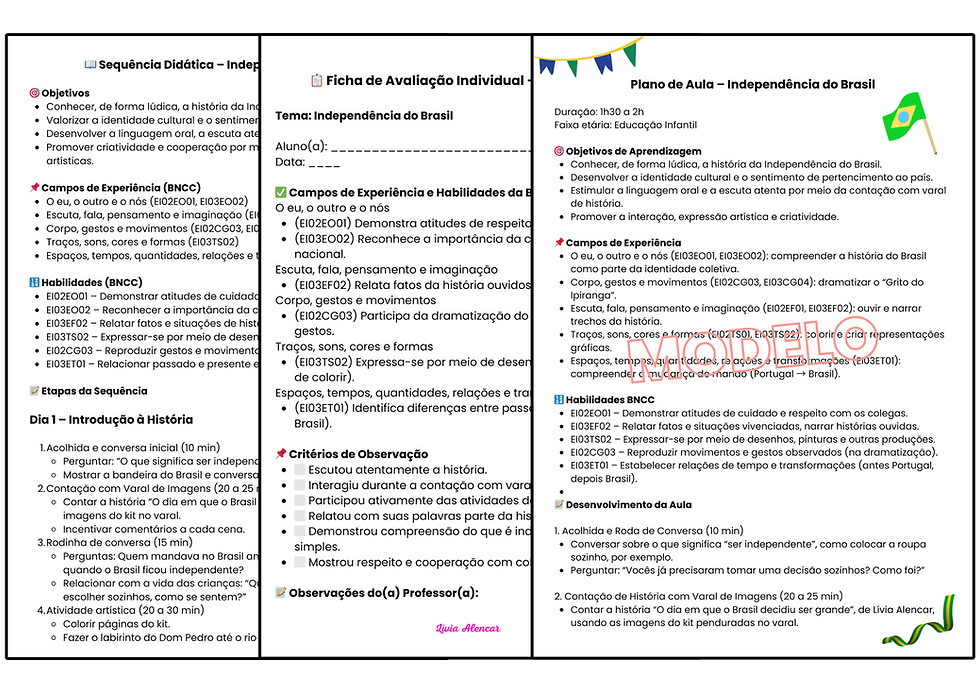 plano de aula independencia do braisl infantil