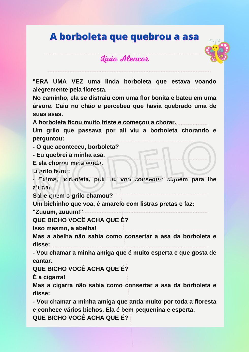 pdf a borboleta que quebrou a asa