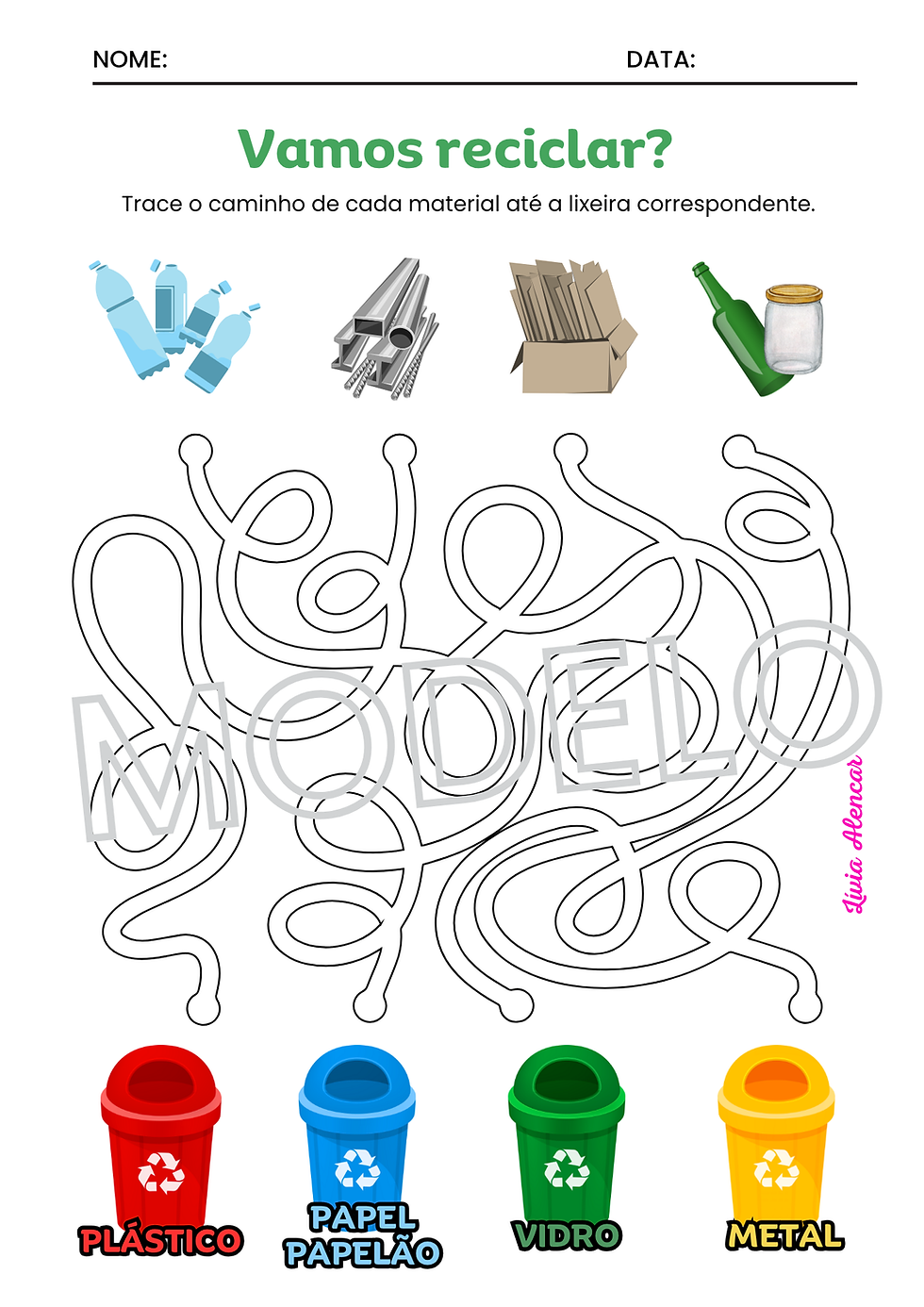 atividade reciclagem educação infantil
