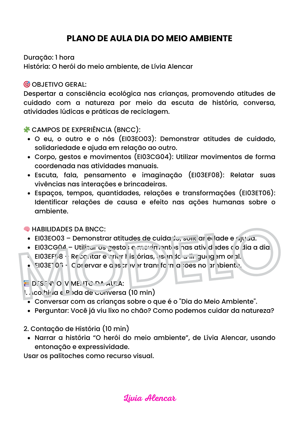 dia do meio ambiente plano de aula