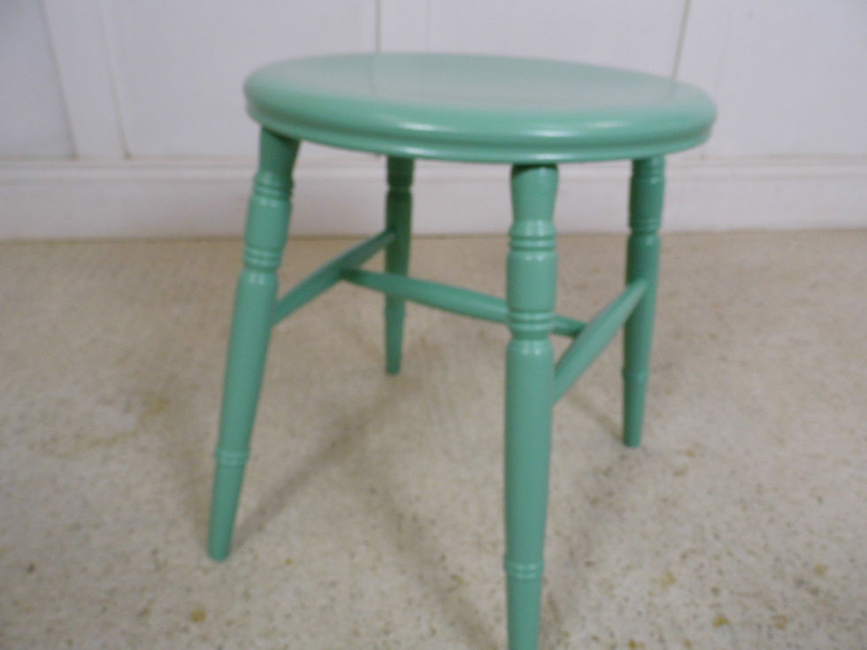 Vintage antique painted penny stool milking stool turned spindles country chic