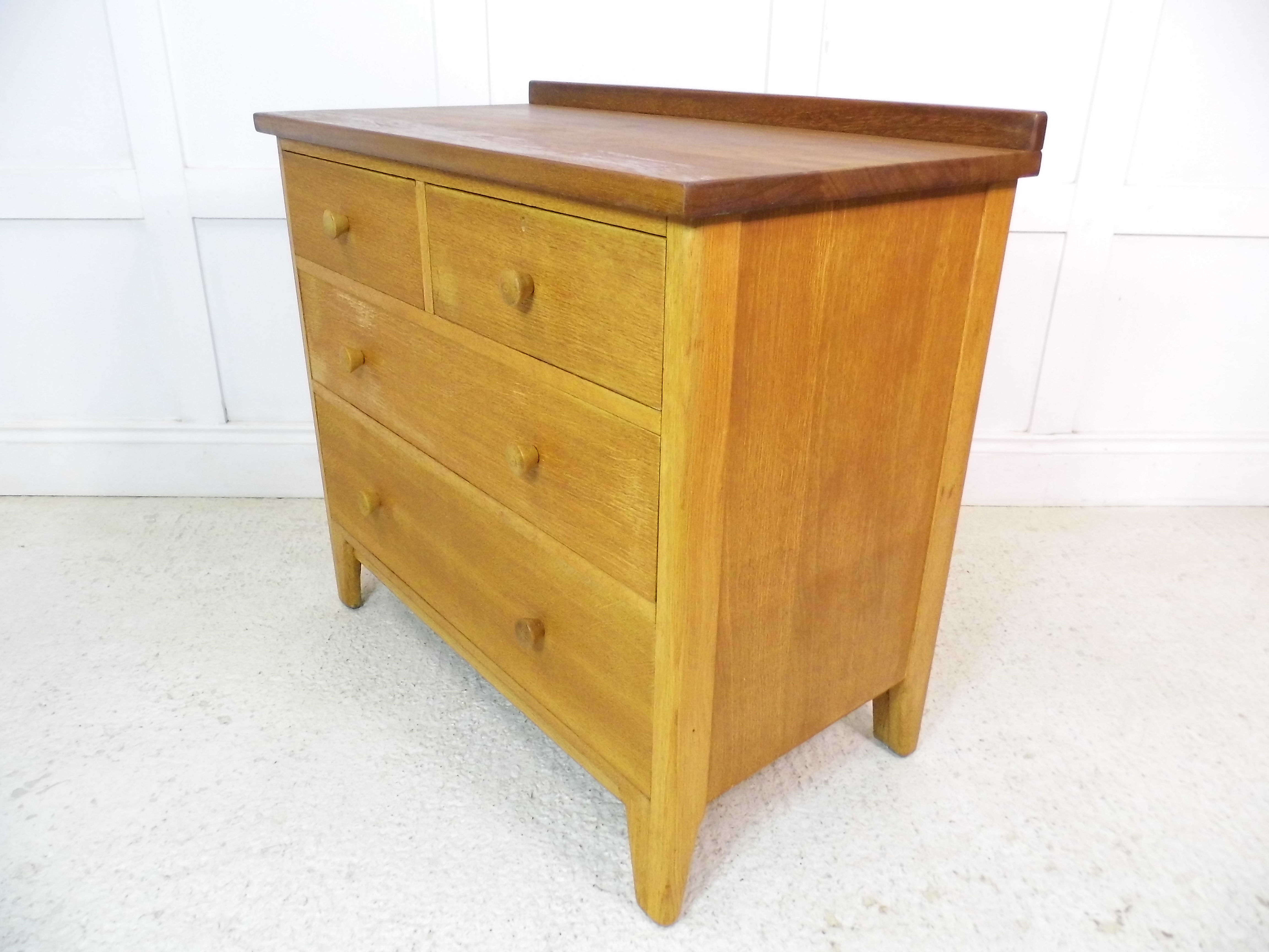Vintage Retro Large Chest of Drawers Ex RAF Oak Iroko topped 1950s Air Ministry