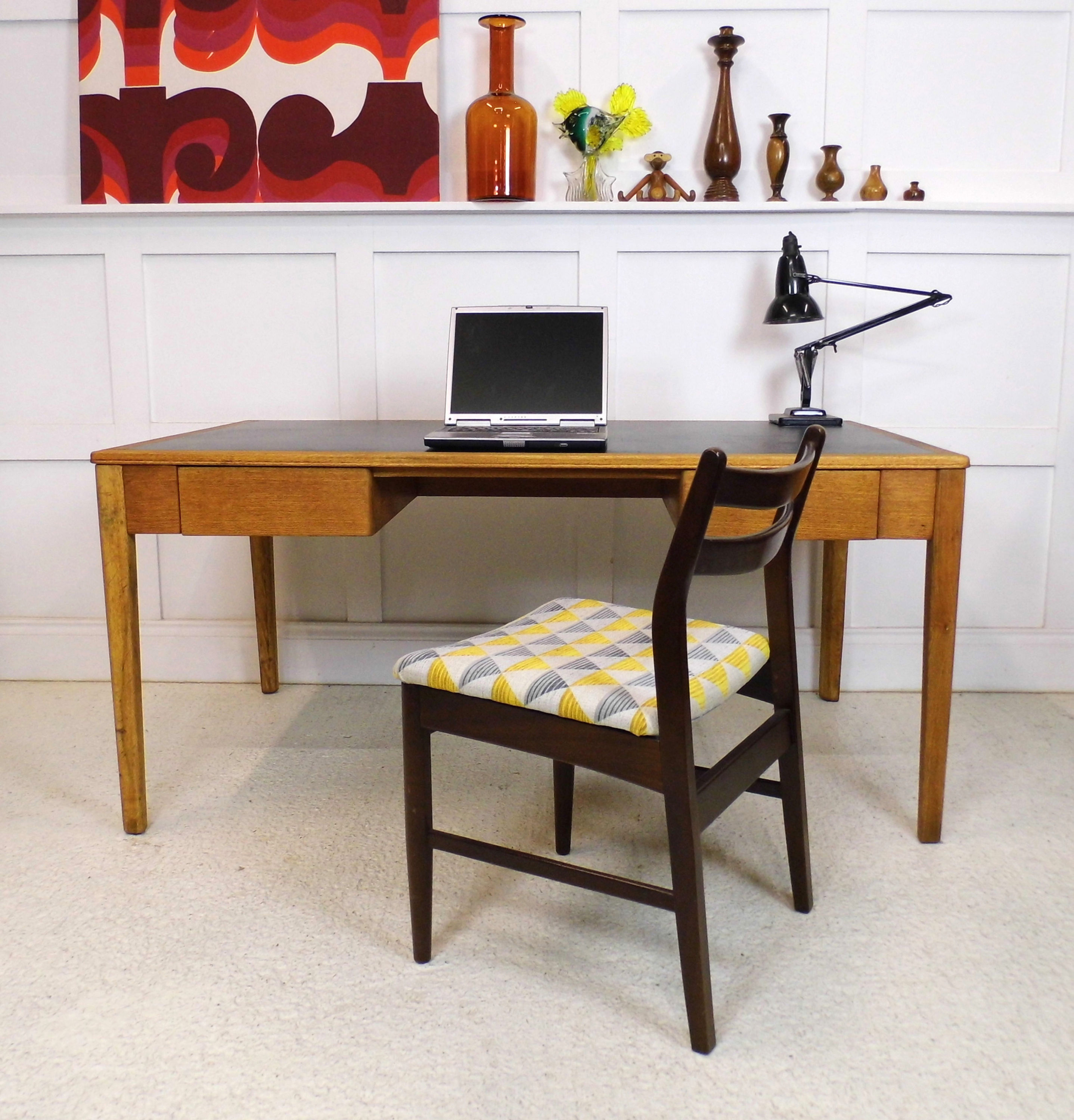 Vintage 1950s Oak Campaign stow away Ex MOD REMPLOY  desk