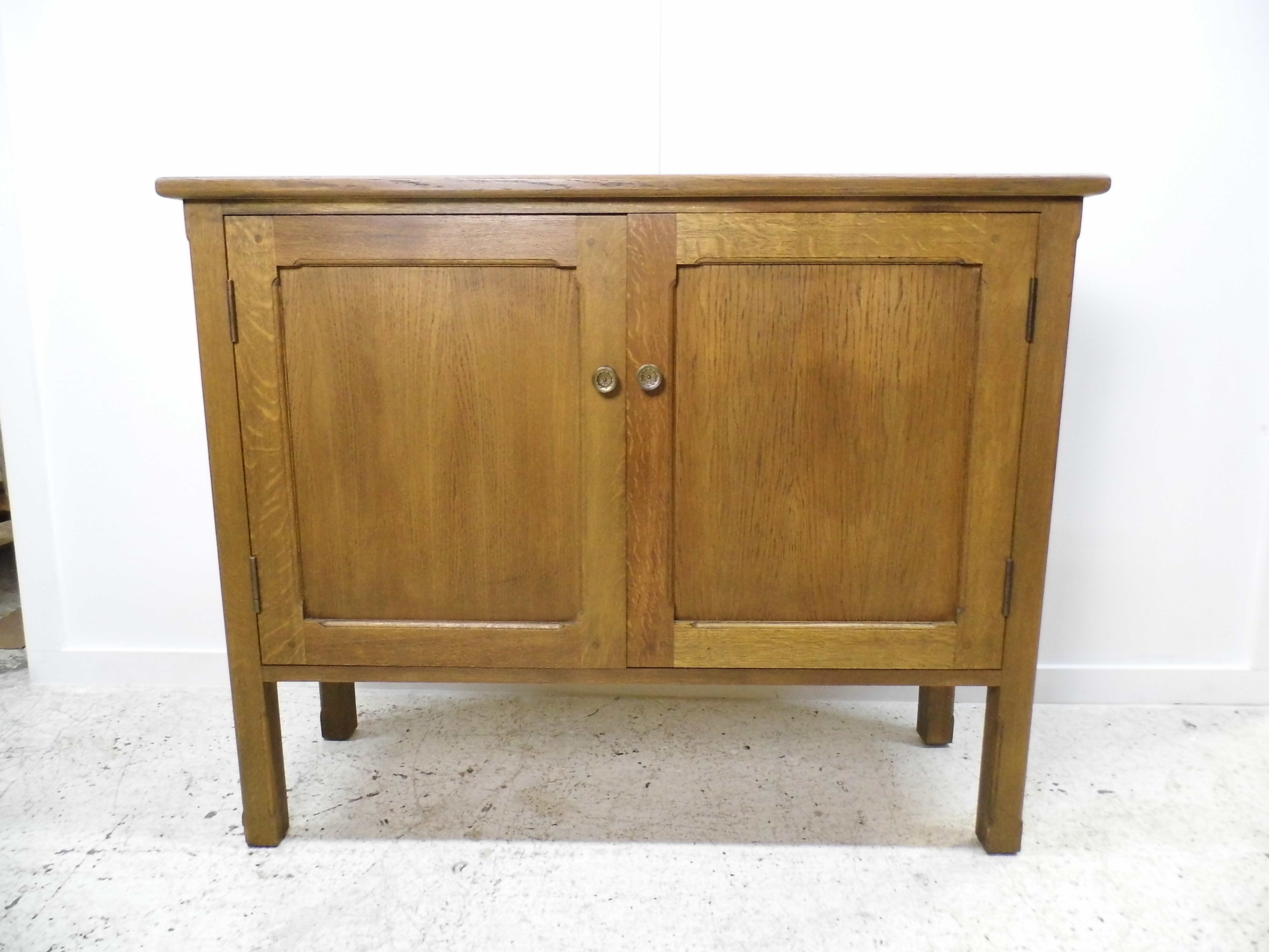 Bespoke carpenter made oak buffet sideboard retro school style cupboard