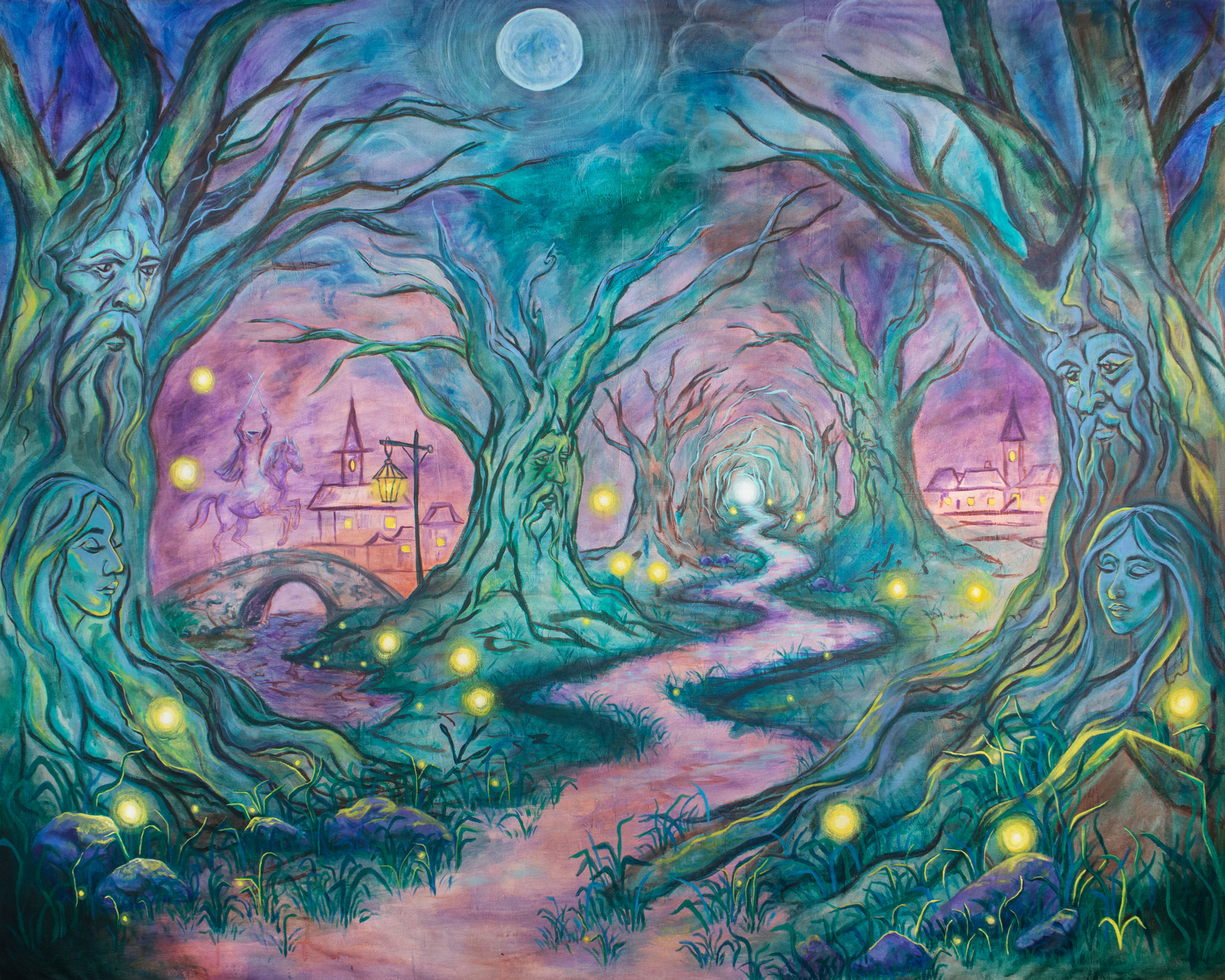 "Through the Hollow" — Original 8' x 10' Acrylic Painting