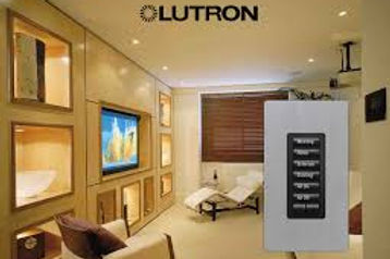 lutron keyapd silver and black in room with lutron logo.jpeg