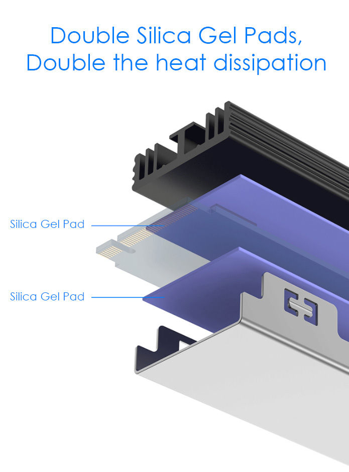 Thumbnail: NVMe Heatsinks for M.2 SSD Tool Free for TREBLEET 2-Slot Enclosure (Also compati