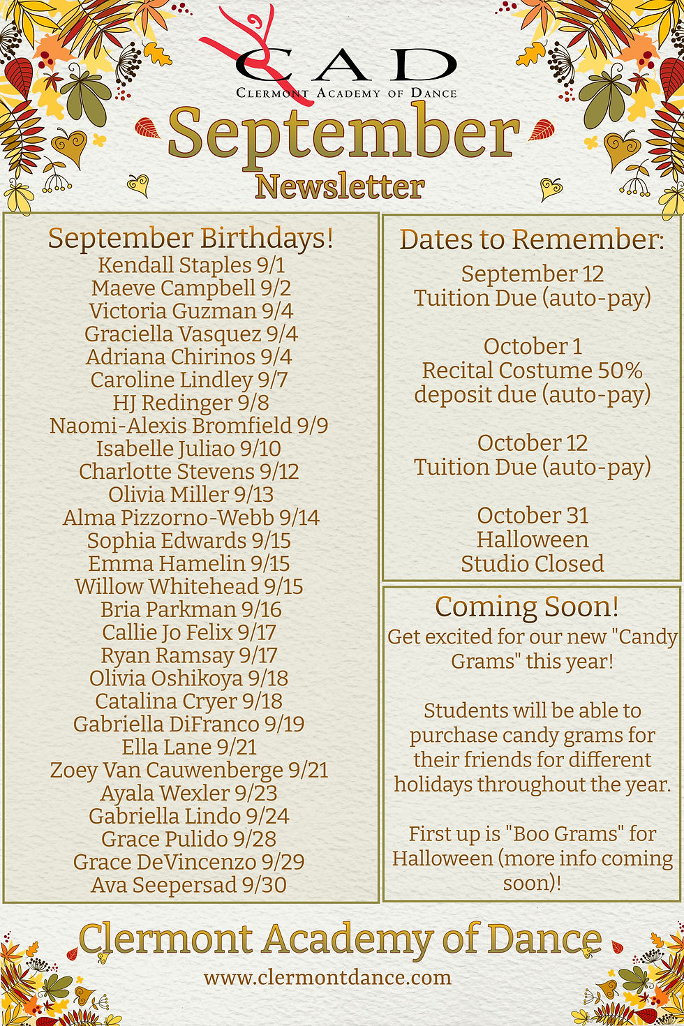 CAD September Newsletter