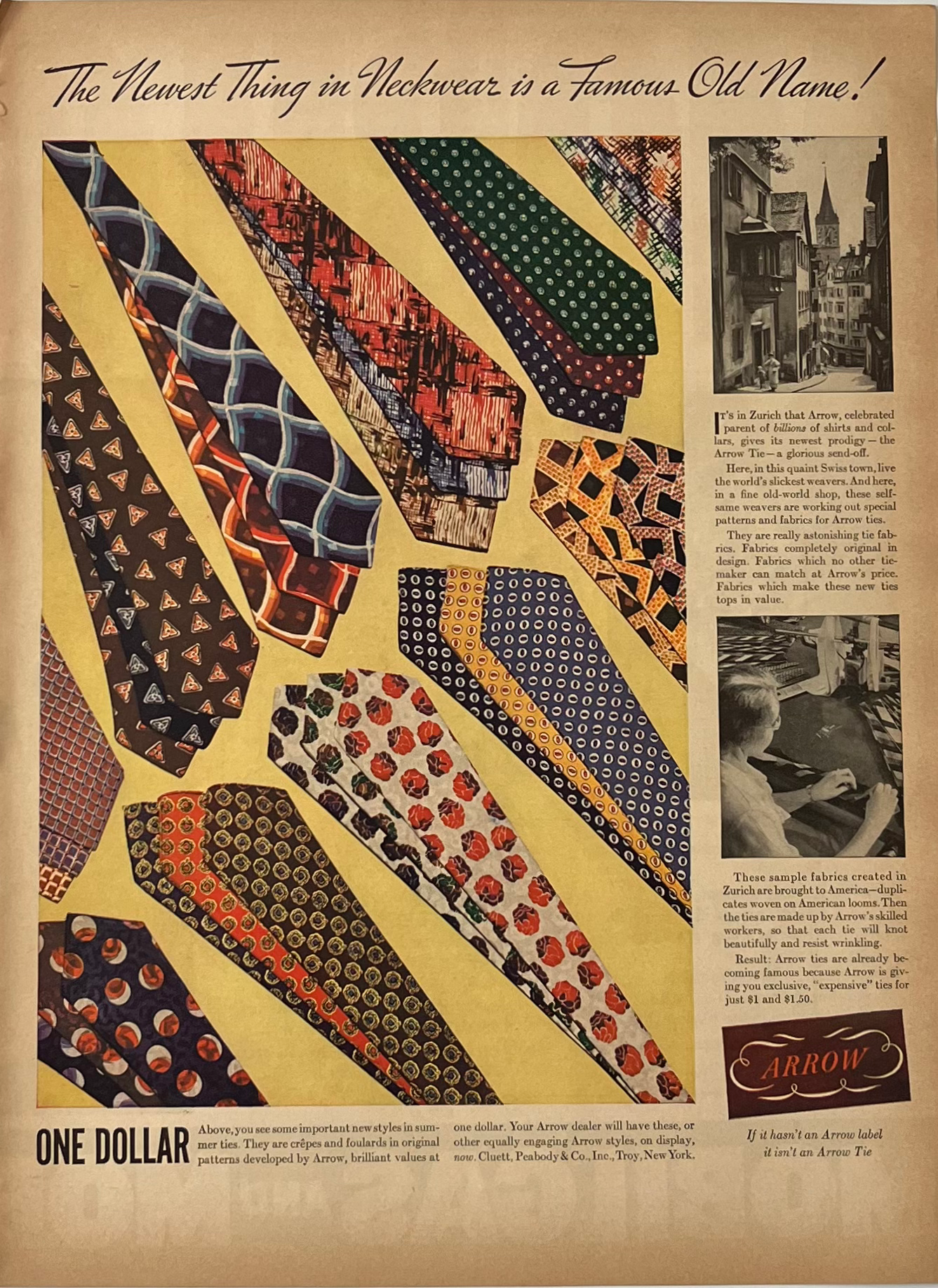 1937 Arrow Tie Advert