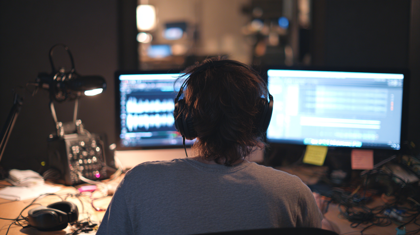 An XR audio engineer tuning spatial audio inside a real development studio.