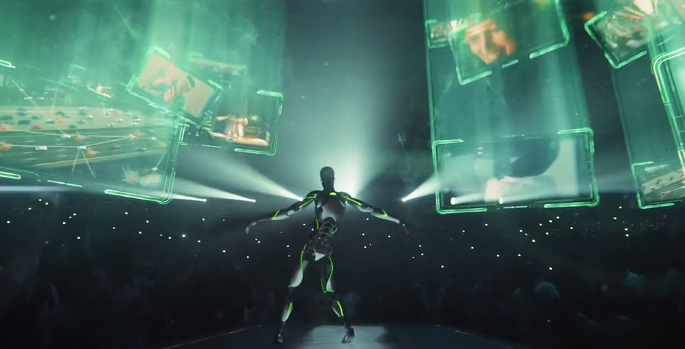 Etisalat robot surrounded by screens campaign still
