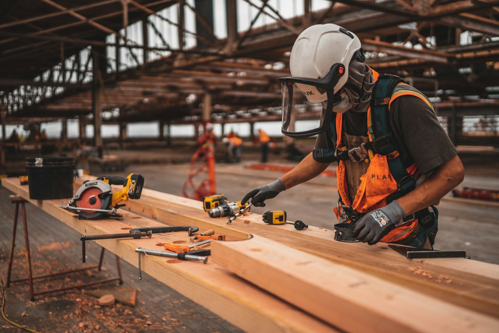 Industrial employee preparing for an immersive workplace training session