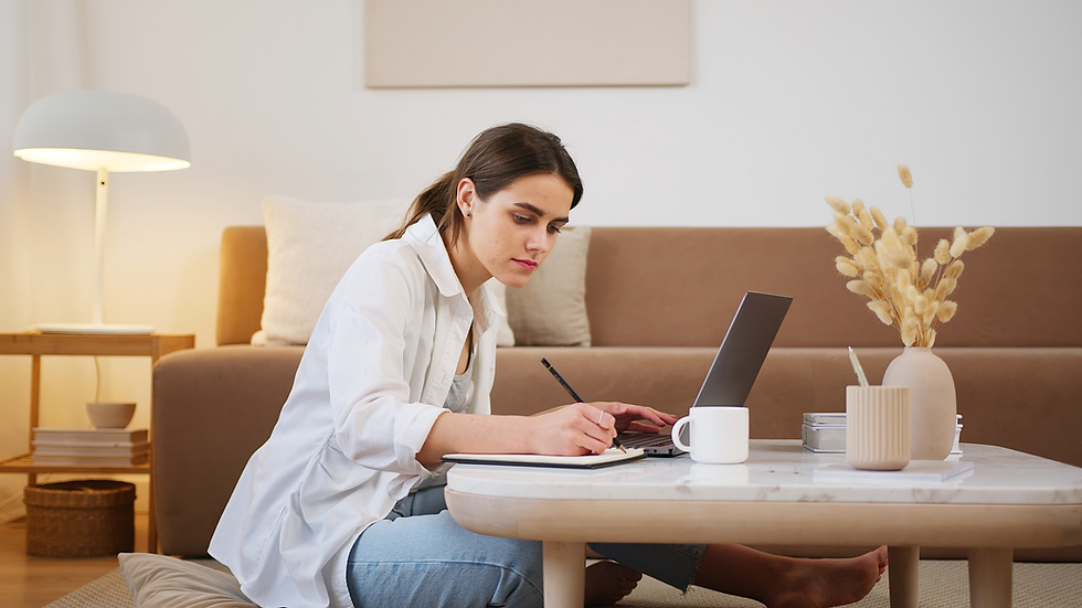 Woman writing meeting notes